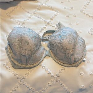 Victoria Secret Lace Floral Bra in Light Blue and Cream